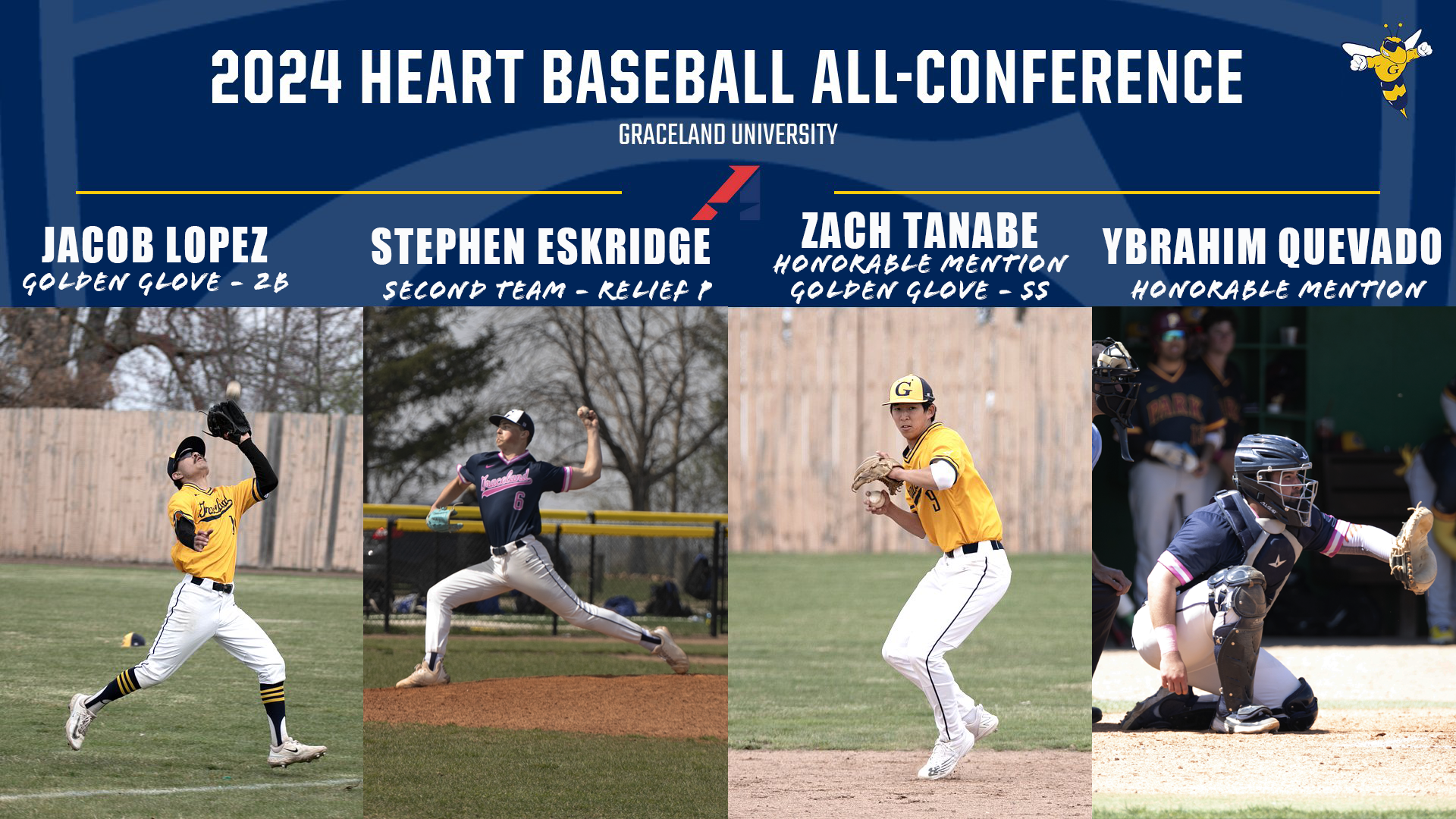 Four Named to Heart Baseball All-Conference List
