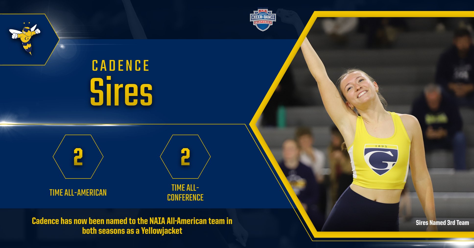 Graceland’s Cadence Sires Earns Second Consecutive NAIA All-American Honor
