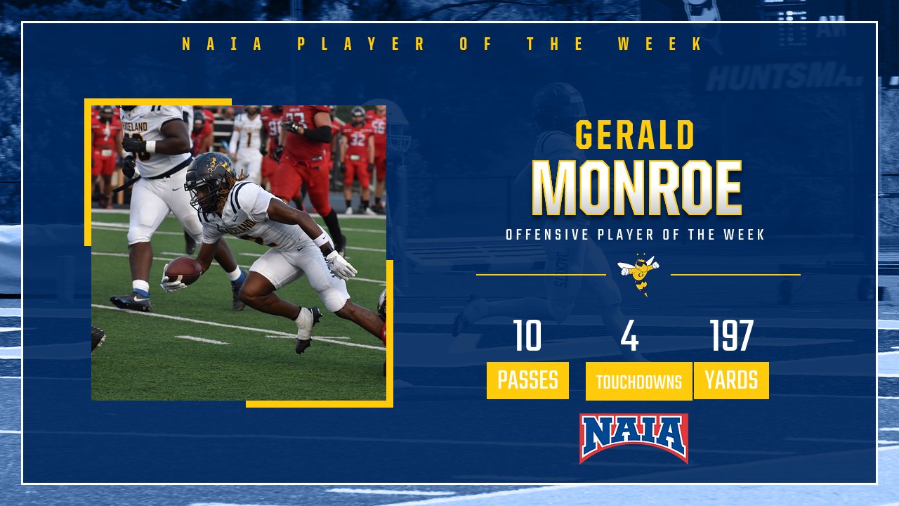 Monroe Awarded NAIA Football Offensive Player of the Week