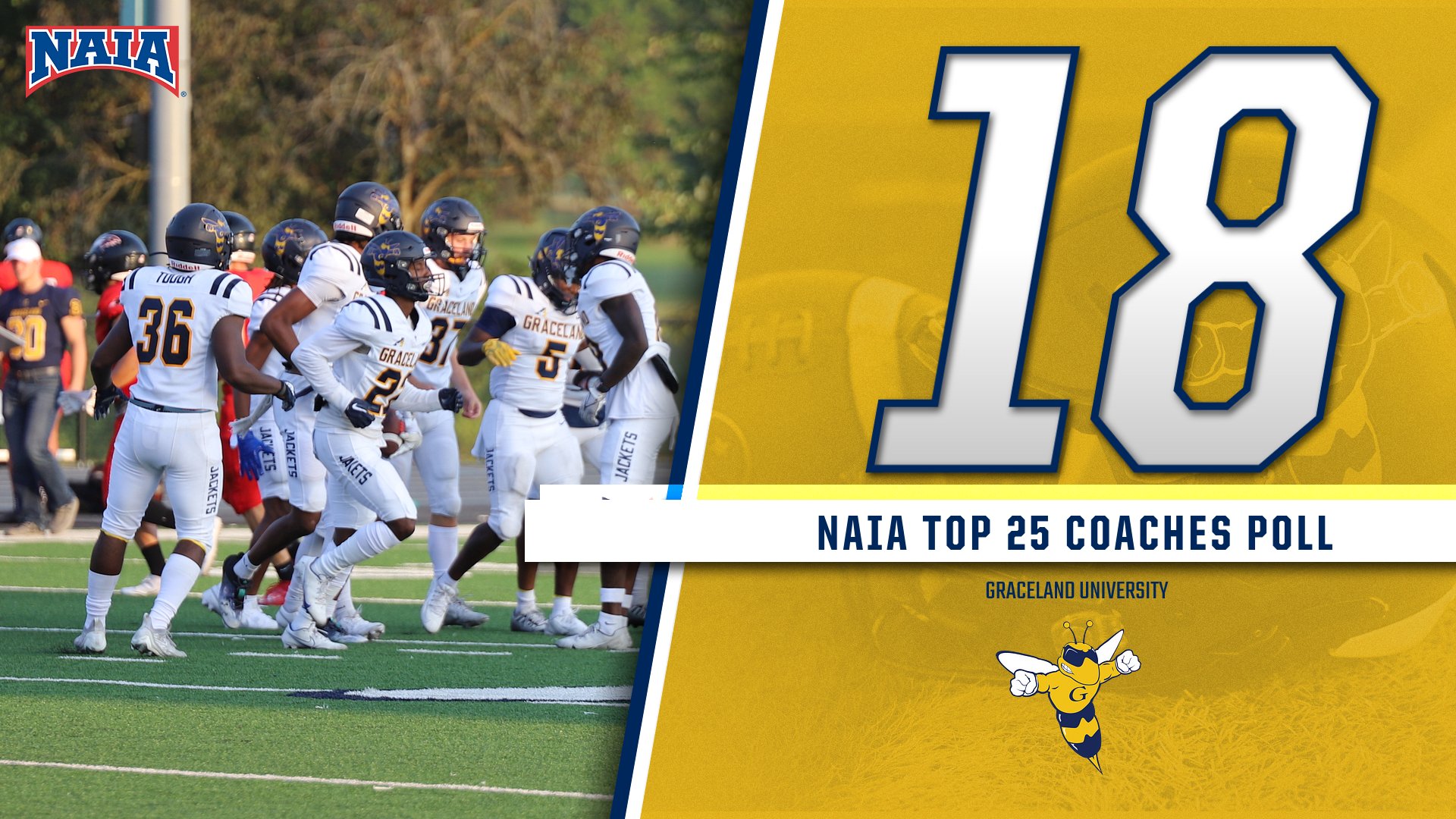 Graceland Football Jumps to No. 18 on the NAIA Top 25