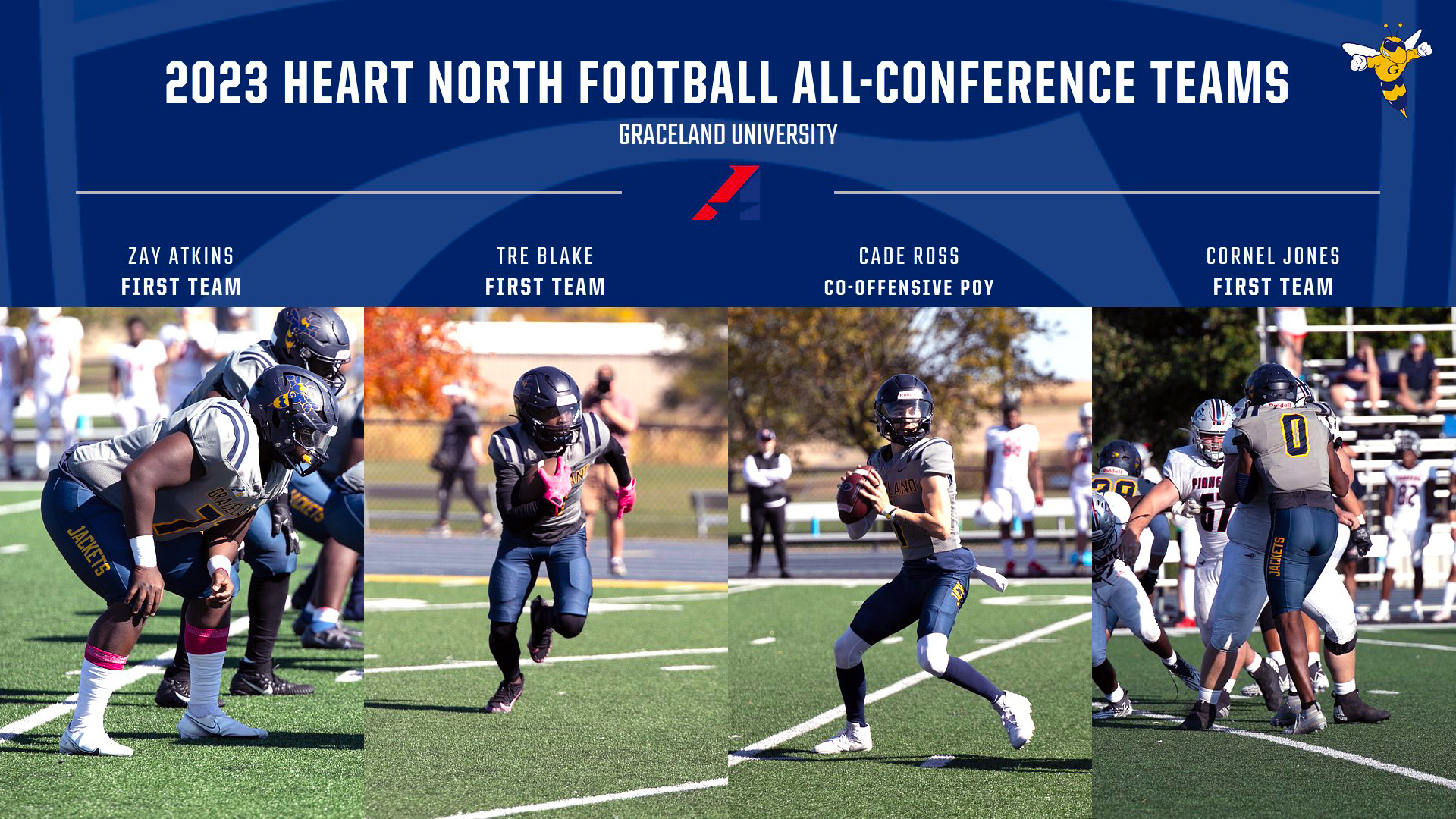 Football had 13 Named to the 2023 Heart Football North Division All-Conference Selection; Ross Earned Co-Offensive Player of the Year