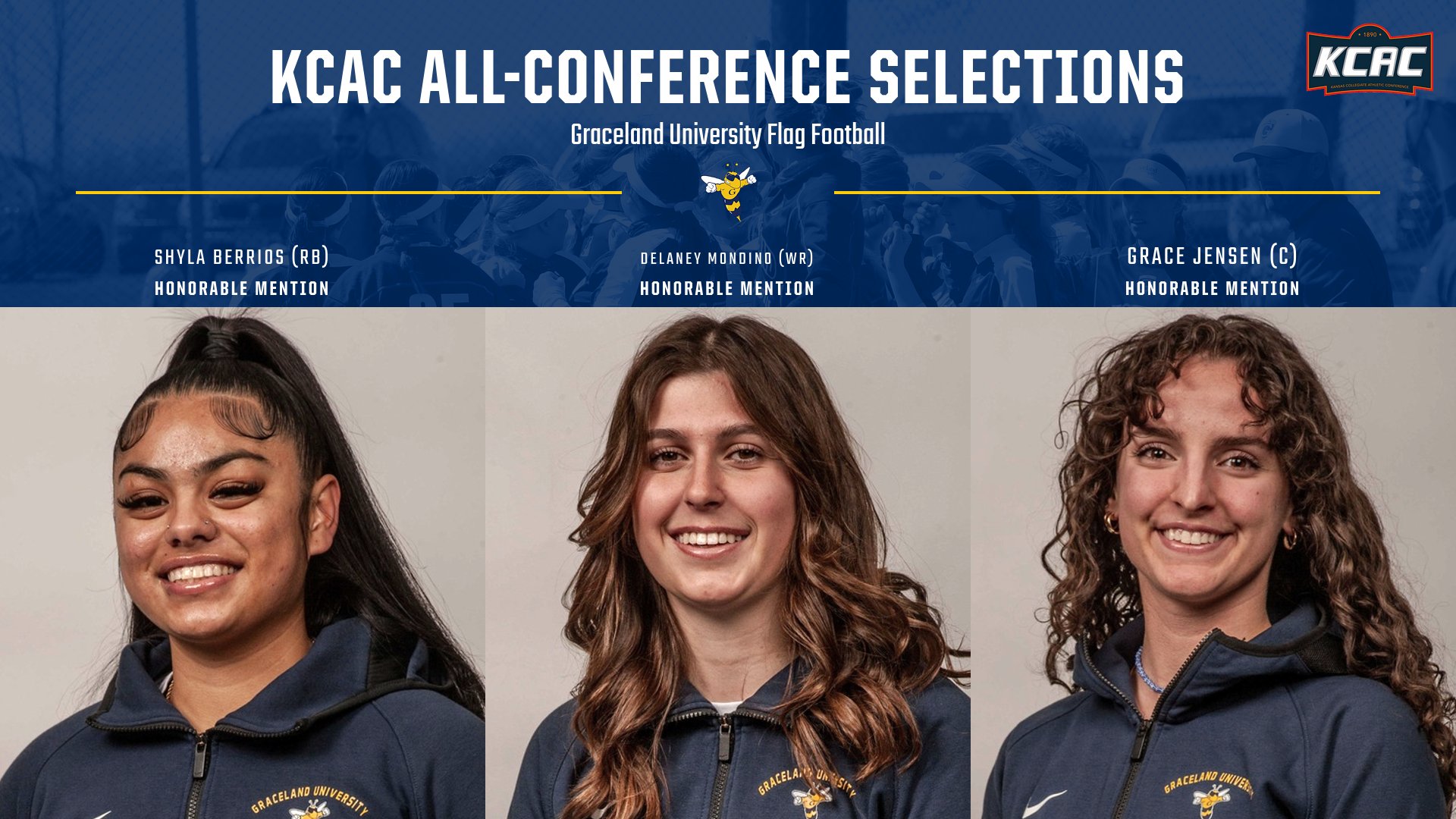Three GU Players Earn All-Conference Honors in Inaugural Flag Football Campaign