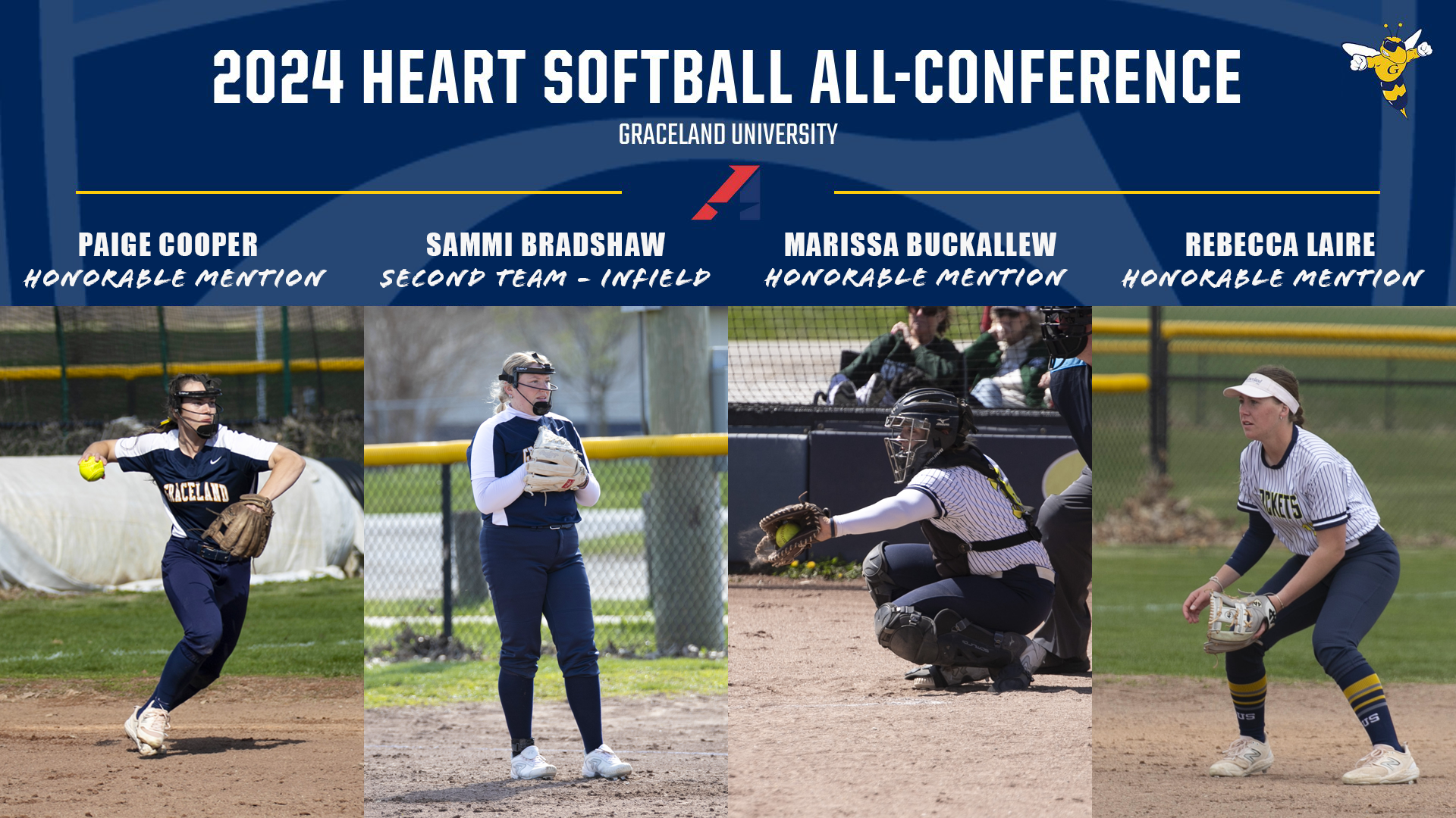 Four Earned Heart Softball All-Conference Honors
