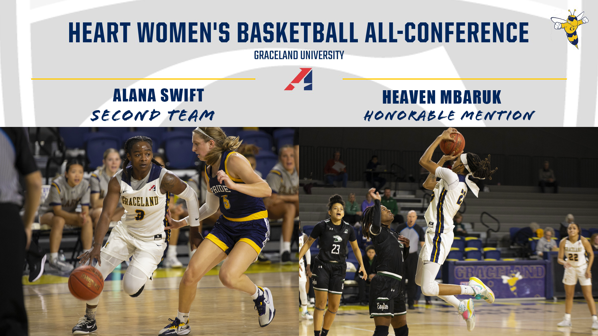 Swift and Mbaruk Earn 2024 Heart Women’s Basketball All-Conference Honors