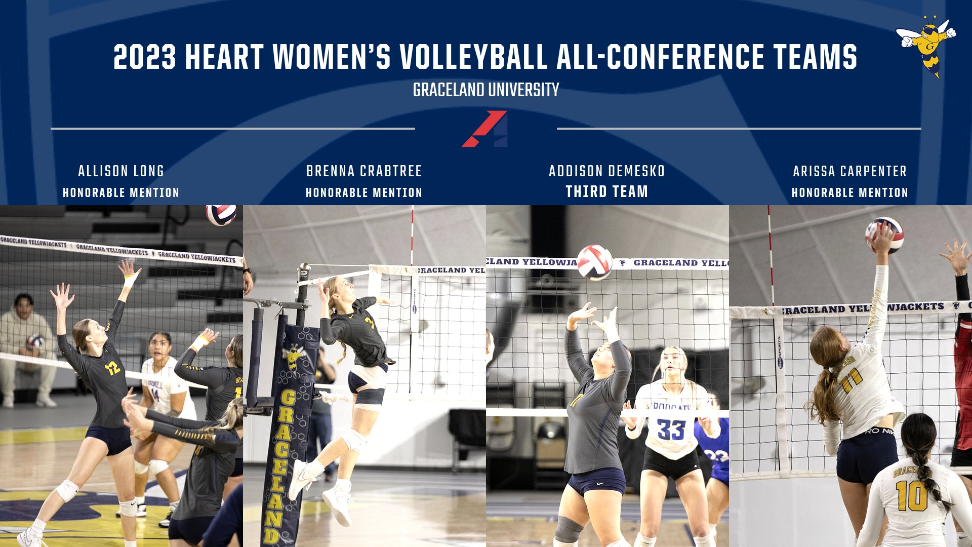 Four Named to the 2023 Heart Women’s Volleyball All-Conference Teams
